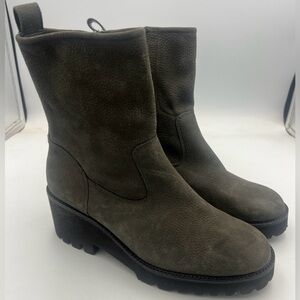 PAUL GREEN Newbury Suede Wedge Boots Iron Zipper Bootie Women’s Size US 7.5 NWT